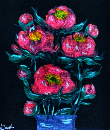 Vase of Peonies